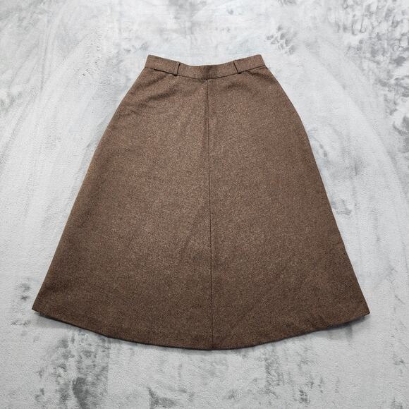 Vintage Stonybrook Skirt Women 9/10 Brown High Rise A-Line Back Zip Office Pinup - Picture 1 of 11
